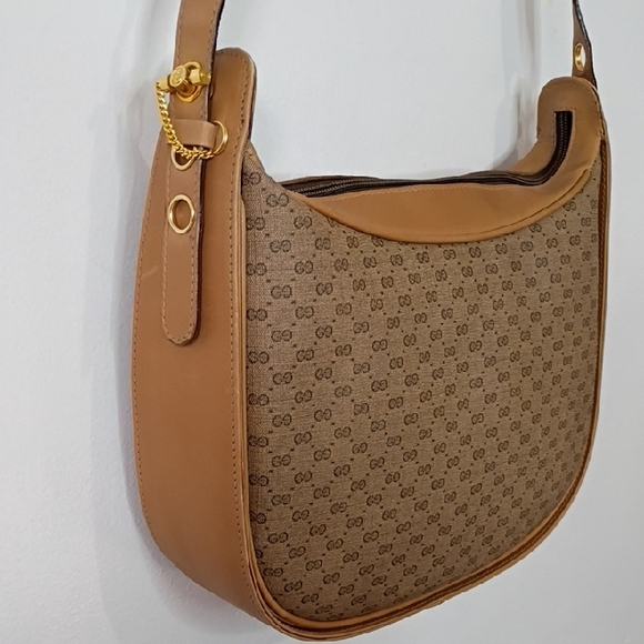 Vintage Gucci GG Plus Brown Leather Shoulder Bag Purse Authentic vintage Gucci - Picture 7 of 16